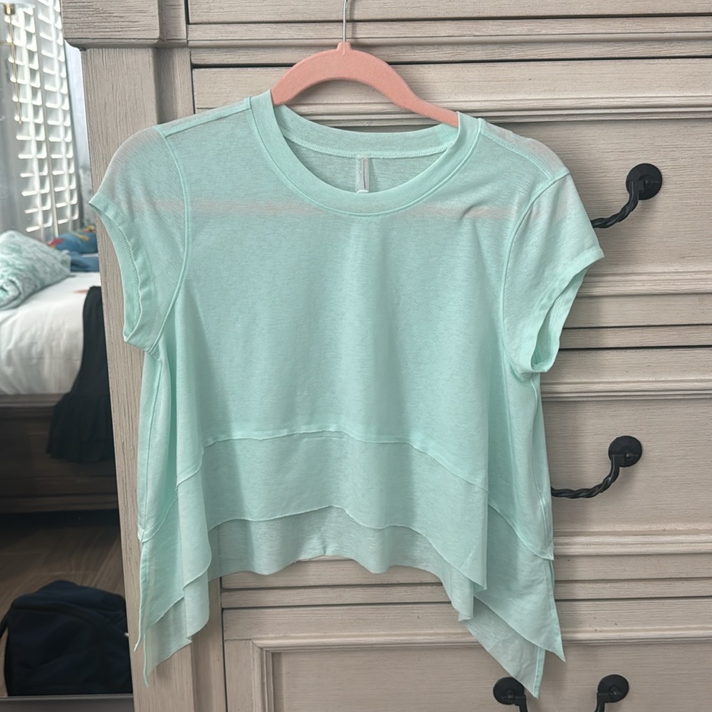 FP MOVEMENT Breezy Tempo Short Sleeve Tee in Mint Green XS NWOT